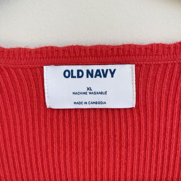 NWT Old Navy Fitted Ribbed Sweetheart Neckline Sweater Top Size XL Red - Picture 8 of 13